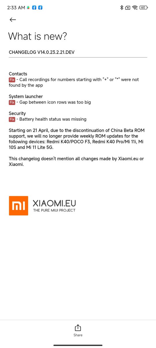 fabrizio_degni's tweet image. My #Xiaomi #MiMIX4 with the latest dev edition from #xiaomieu. Security patches on February 2023 👍and various bug fixes.
Well done.

#XiaoMi @xiaomi_eu