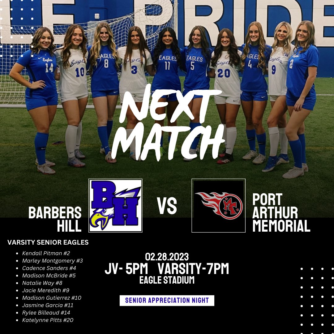 Come out and enjoy some soccer this Tuesday night! 💙🦅🤍