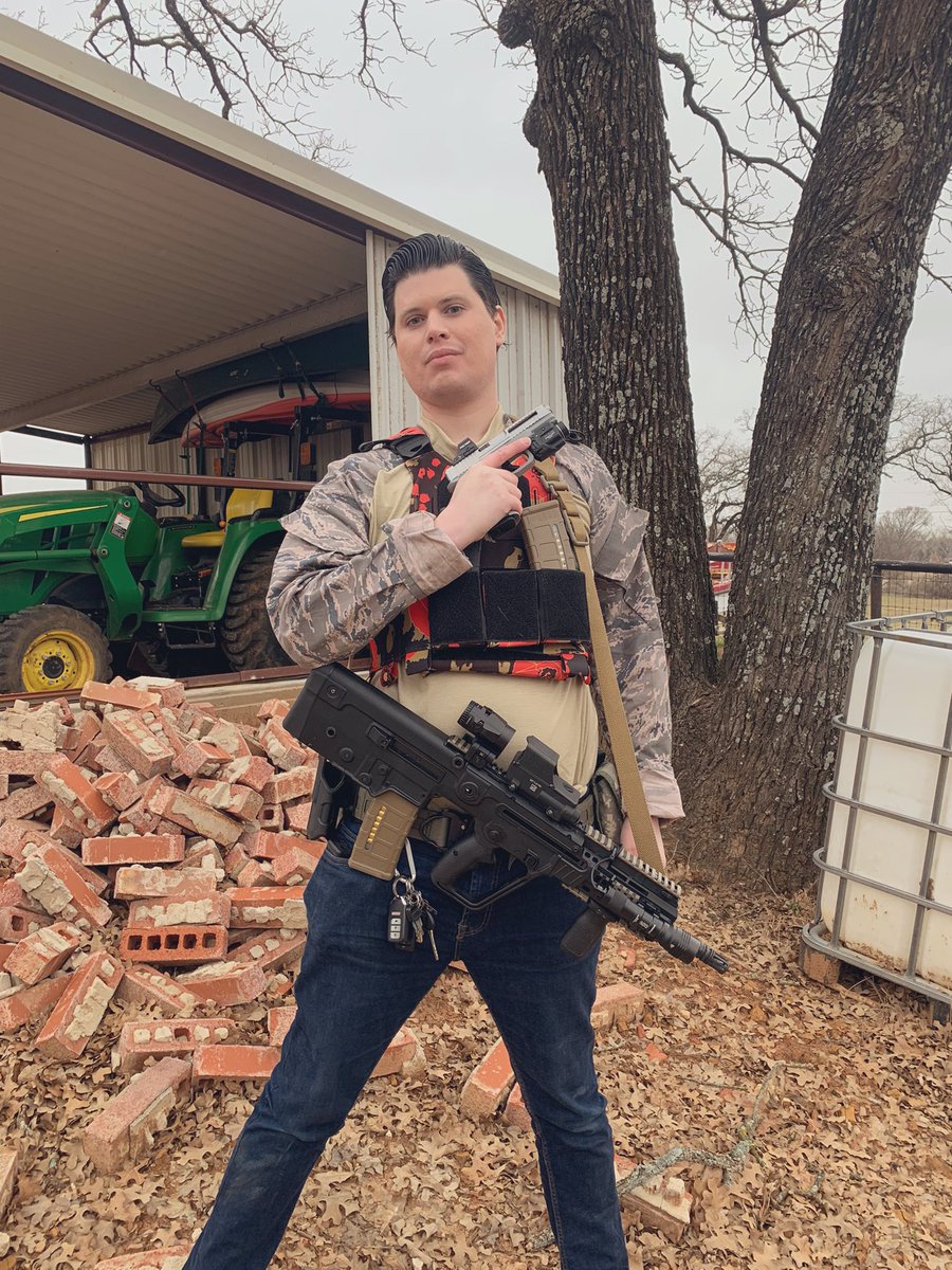 Shooting scenes for “The Power of Love &amp; War” out in the country. I love my X95, what’s your favorite weapon? Pocket sand?