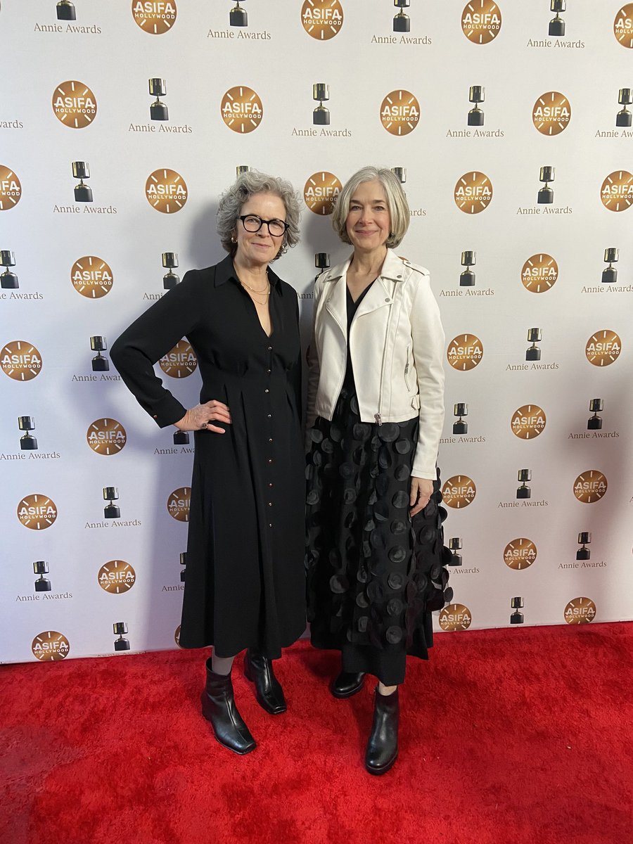 NadineViau's tweet photo. En direct - live from @AnnieAwards!

Directors Wendy Tilby, Amanda Forbis (The Flying Sailor) &amp; #NFB executive producer, English animation studio Rob Mc Laughlin on the red carpet.
FYC: Best Short Subject #AnnieAwards https://t.co/cmHwi6UUMX