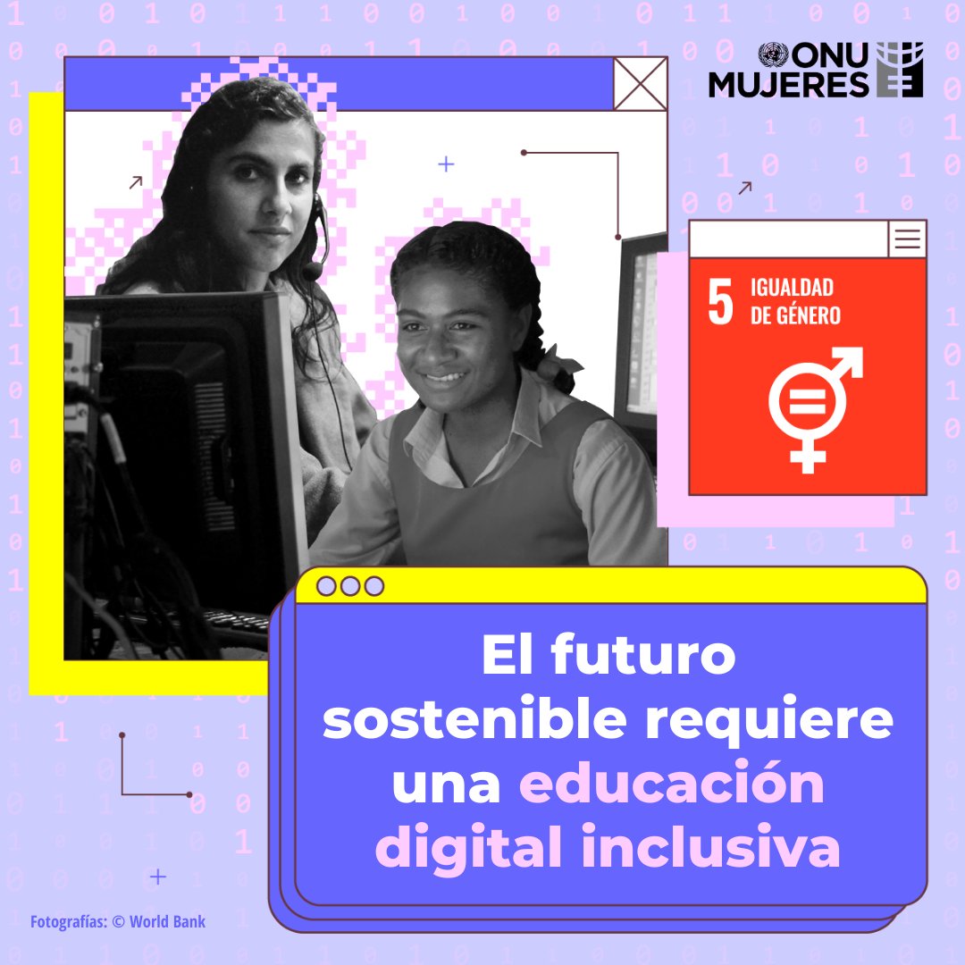 ONUMujeres's tweet photo. 🖥️ El desarrollo de una educación digital e inclusiva es requisito fundamental para un futuro sostenible. #CerremosLaBrecha digital de género. https://t.co/PImMAU6JCD