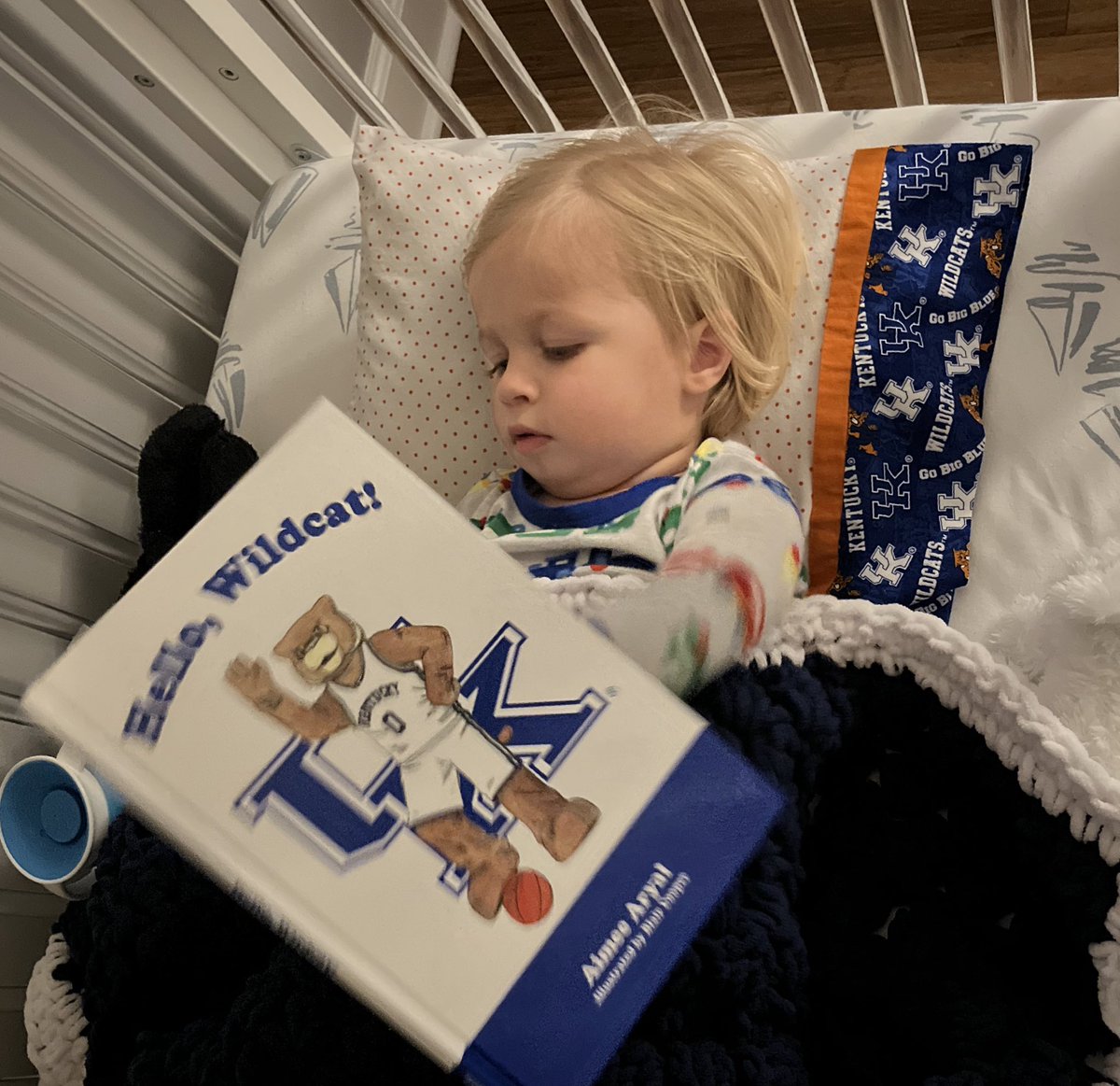 LRBurbs's tweet photo. What bedtime looks like after a CATS win 💙 #BBN @UKChicagoCats  @KentuckyMBB Custom pillowcase made by my cousin! Visit her Etsy shop 🔗 https://t.co/46IwZd1t9k https://t.co/zhGjbDFRZ8