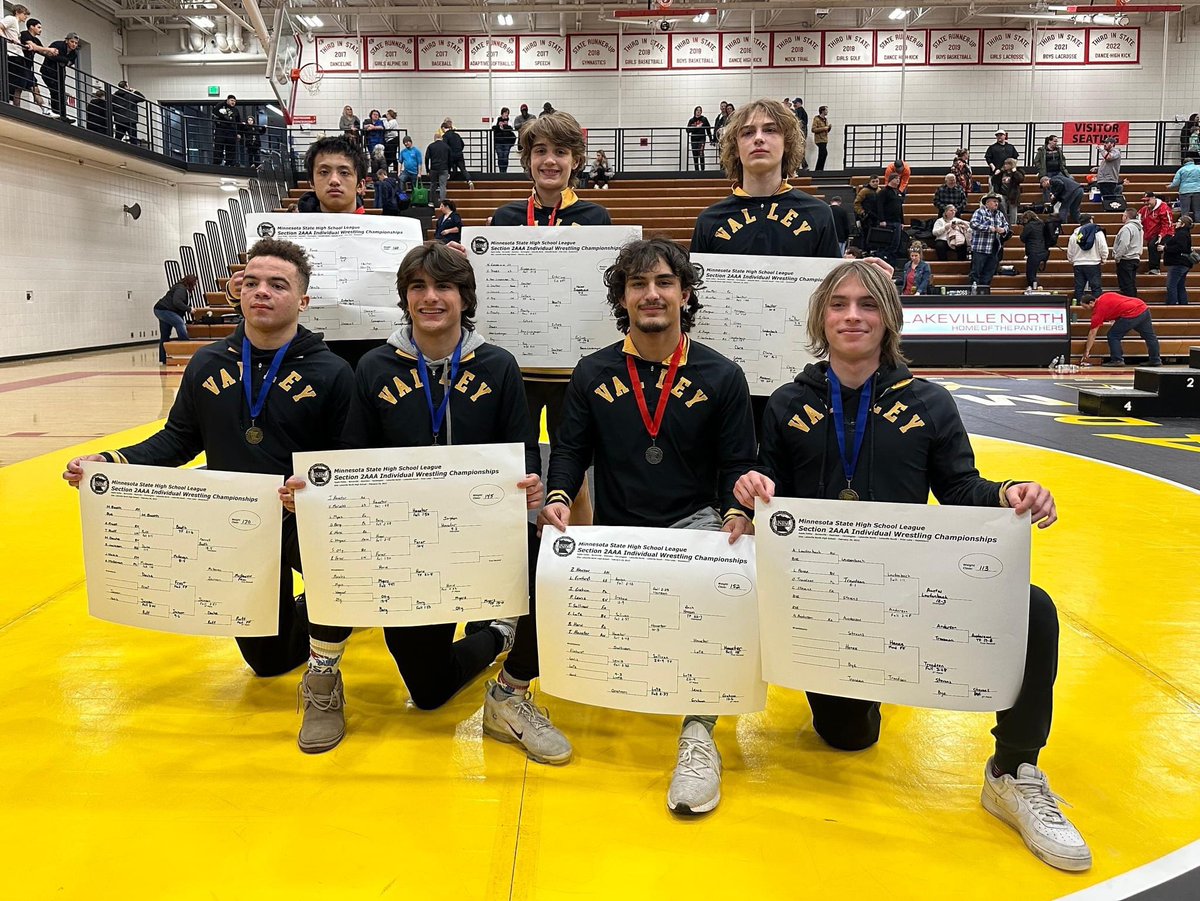 JoshuaBarlage's tweet photo. Apple Valley had a GREAT day at the Section 2AAA Individual Tournament placing all 14 Wrestlers!... 7 Wrestlers will be advancing to the State Individual Tournament on March 3-4th at the Xcel Energy Center! 🦅 https://t.co/Z8TQjg0whQ