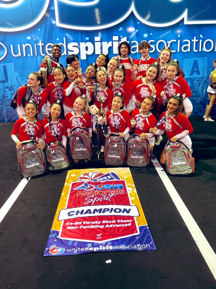 ⭐️ NATIONAL CHAMPIONS ⭐️

Congratulations 🎉 to <a href="/sanrafaelcheer/">San Rafael Cheer</a> for being crowed NATIONAL 🥇 CHAMPIONS at the <a href="/USACamps/">United Spirit Assoc.</a> Nationals in Anaheim in the Coed Varsity Cheer 📣 Non-Tumbling Advanced Division❗️

Shoutout to Coach Shawna and her staff for leading such an amazing group❗️