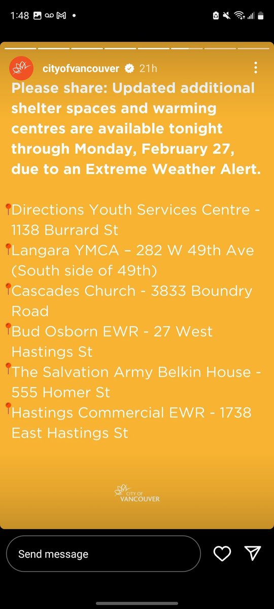warming centre details to share from <a href="/CityofVancouver/">City of Vancouver</a>