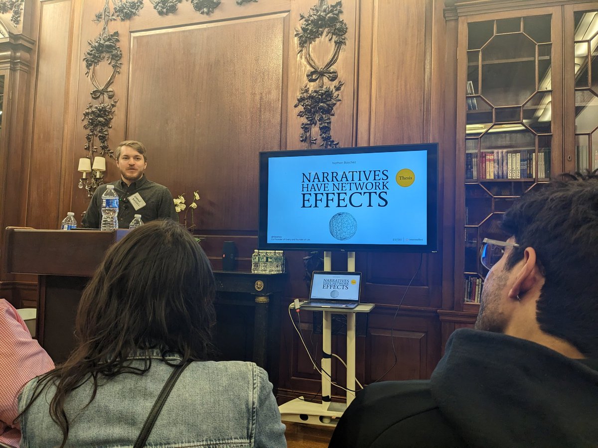 Anita_Chauhan's tweet photo. Mind expanding talk on narratives and network effects from @nbaschez at the #Thesisconference today!
@every @interintellect_ https://t.co/ggNiArJ6mM
