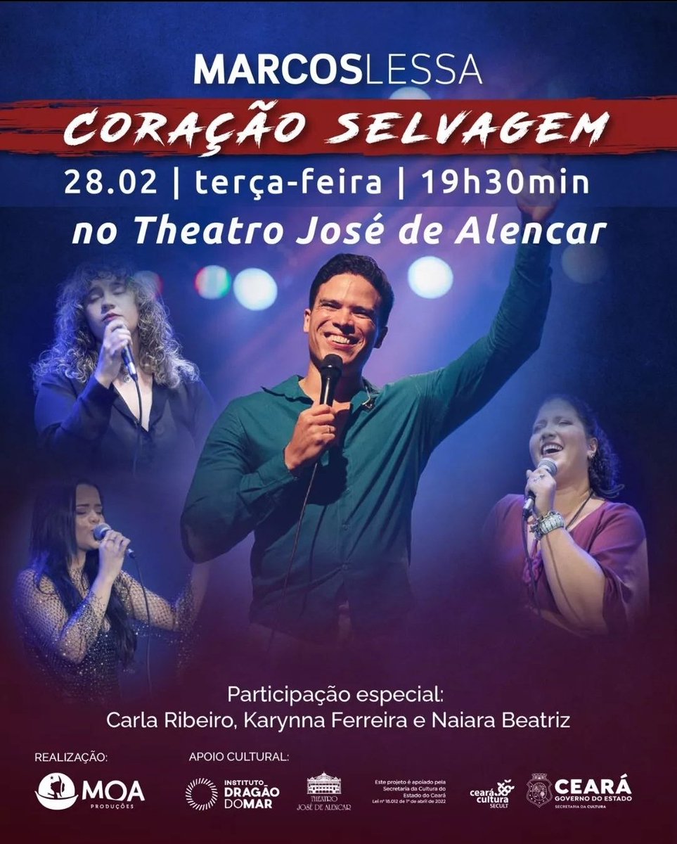 depontes's tweet photo. O cantor Marcus Lessa realiza show gratuito nesta terça no Teatro José de Alencar em Fortaleza https://t.co/YfpgVe9CI9