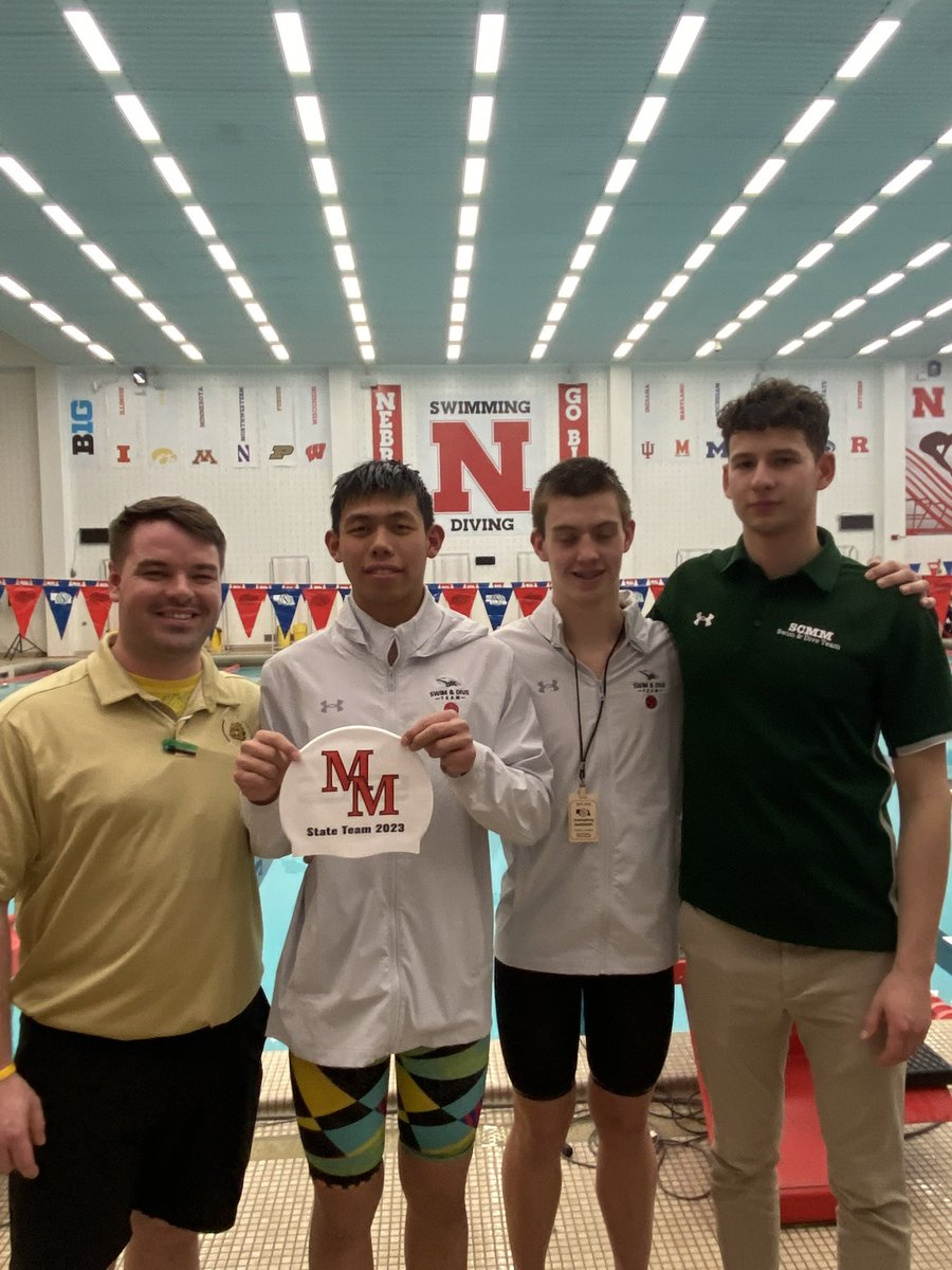 MtMichaelAD's tweet photo. State Swimming update: 

200 free relay with Leon, Caleb. Place 6 with a time of 1:29.27. 

400 free relay with Leon and Caleb. 5th place. 3:21.89 https://t.co/a3gQWGo5jr