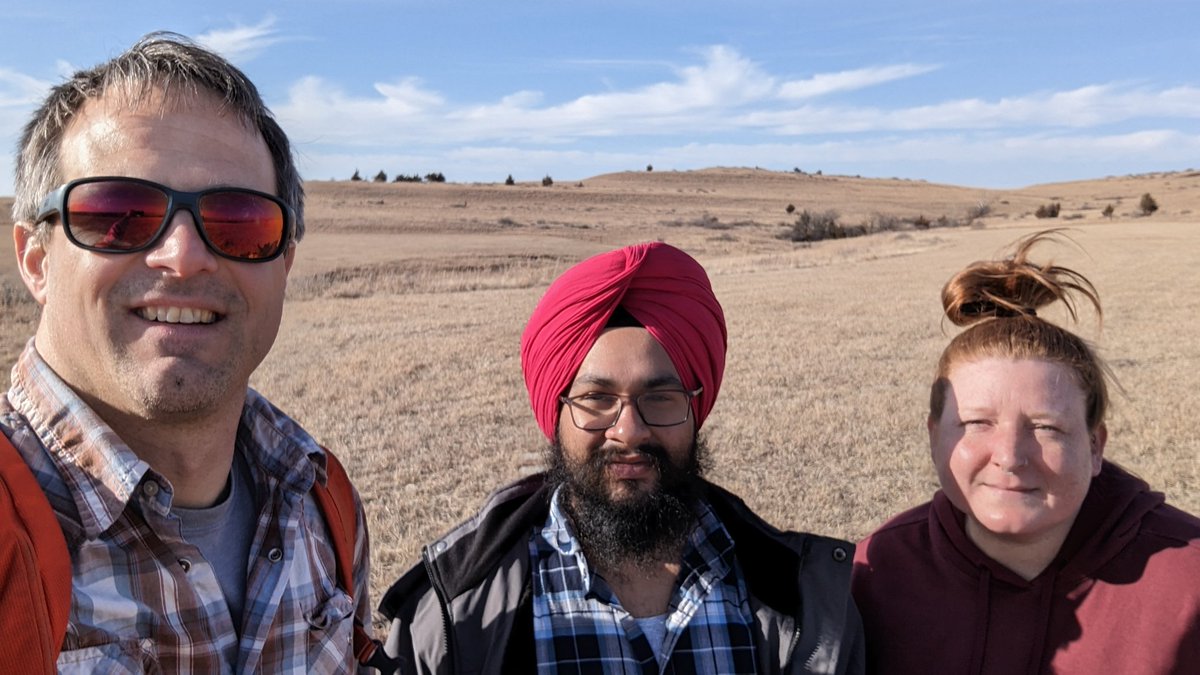 Saturday GPR day in the Flint Hills with PhD students Colleen and Harsimran