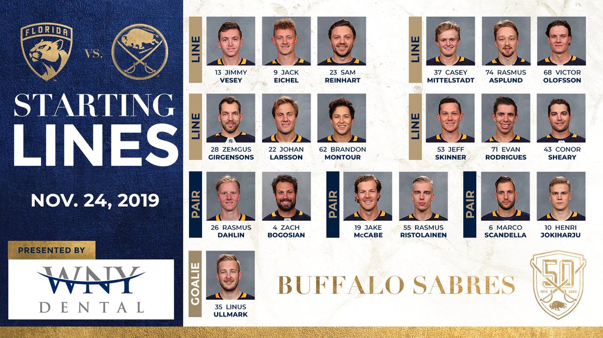 SneakyJoeSports's tweet photo. The last time the Sabres won in Florida before last night, Ralph Krueger was playing defenseman Brandon Montour on a higher forward line than Jeff Skinner. https://t.co/DkgG76NRLc