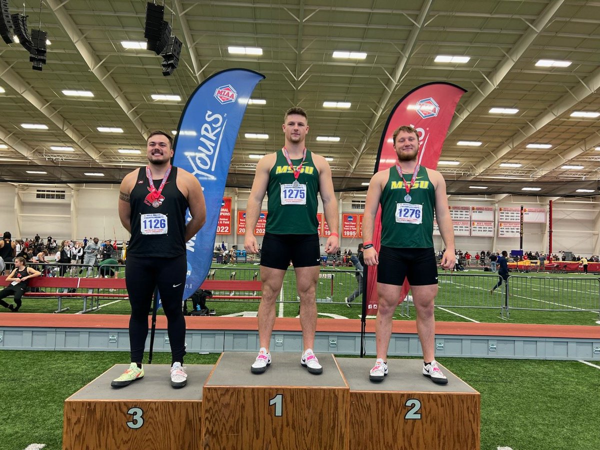 TheMIAA's tweet photo. 𝟮𝟬𝟮𝟯 𝗠𝗜𝗔𝗔 𝗜𝗻𝗱𝗼𝗼𝗿 𝗧𝗿𝗮𝗰𝗸 &amp; 𝗙𝗶𝗲𝗹𝗱 𝗥𝗲𝘀𝘂𝗹𝘁𝘀 🏃‍♂️⤵️

Men's Weight Throw Medalists
🥇 Peyton Barton (@MoSoXCTF)
🥈 Connor Boyd (@MoSoXCTF)
🥉 Addison Snowball (@UCMTF)

Final Results⏩https://t.co/cf5n7kFULY

#BringYourAGame https://t.co/zUrFvpw28r
