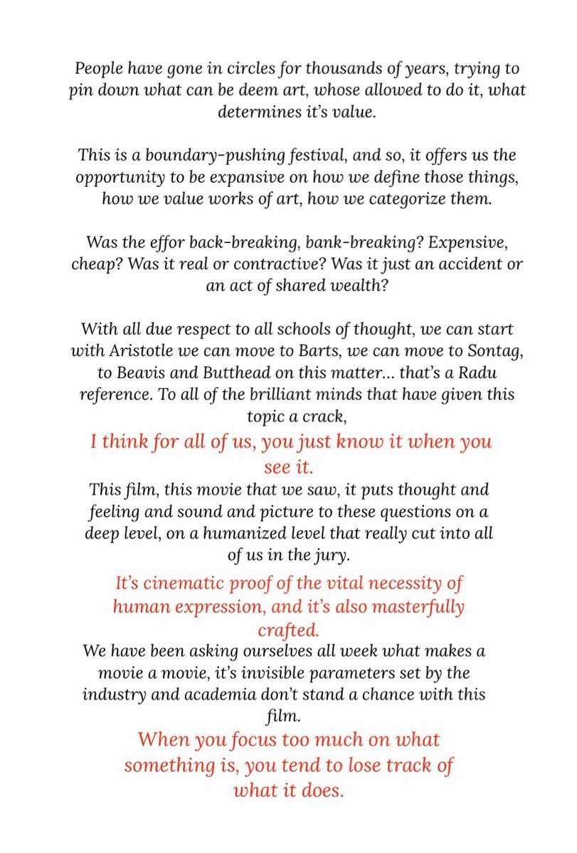 bellaxkristen's tweet photo. Jury President Kristen Stewart’s speech while presenting the winner of the Golden Bear at the Berlinale International Film Festival: “When you focus too much on what something is, you tend to lose track of what it does.” ❤️
#Berlinale2023 https://t.co/mlqH4p0CSt