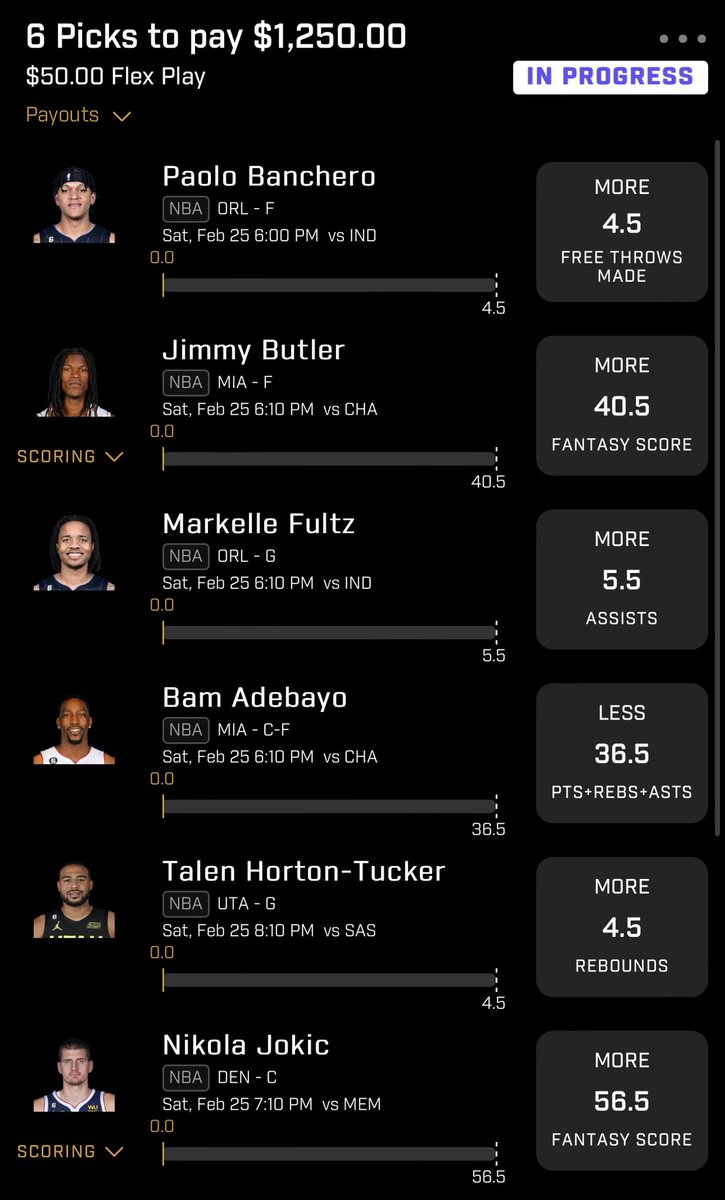 oRONTURNER's tweet photo. 🚨🤞⚠️COMMUNITY 6 MAN SLIP is LIVE!! I don’t recommend tailing because these are not easy to hit! I don’t ever do 5/6 man slips, I do it for fun and YALL. 0/6 or 6/6 $100 GIVEAWAY! Follow @oRONTURNER and RETWEET⚠️🤞🚨#GamblingTwitter #prizepicks #prizepicksnba #parlay #freemoney https://t.co/TyziYi7AQT