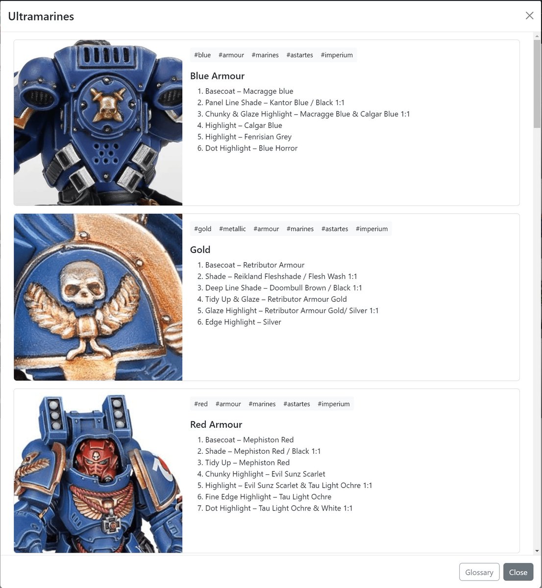 InfernalBrush's tweet image. After months of hard work by members of my discord community. I am happy to announce The 'Eavy Archive. A completely free resource that you can use to replicate the box-art schemes. Enjoy!

eavy-archive.com

#WarhammerCommunity #warhammer40k #PaintingWarhammer