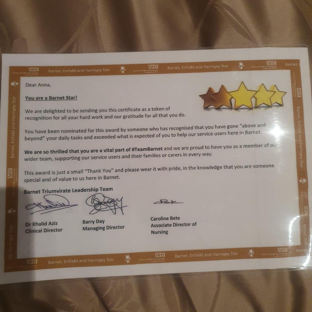 Congratulations to our able chairman, Cllr Anna Mbachu, for your recognition by #TeamBarnet. We are proud of you.