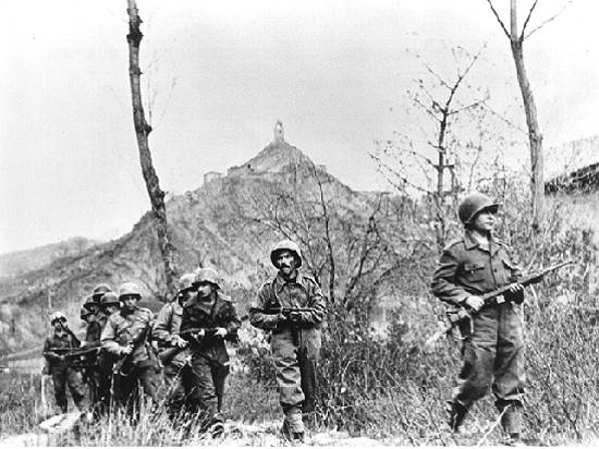 In Italy, Allied forces have captured the hilltop fortress of Monte Castello after three months of gruelling combat. This battle has been the first taste of combat for the 51,600-strong Brazilian Expeditionary Force, only independent South American troops fighting in Europe.