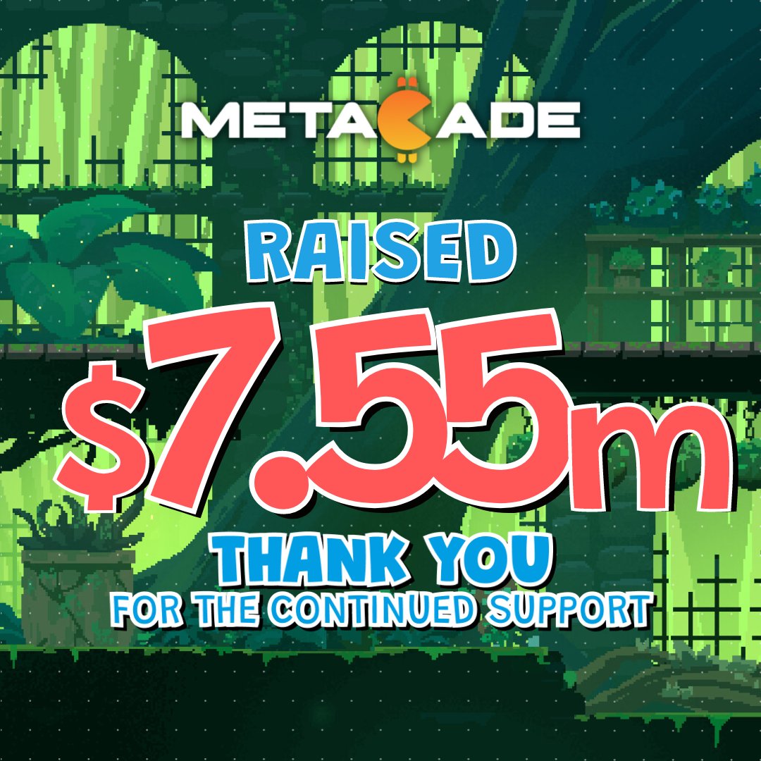 🚨$7.55 MILLION RAISED🚨

Another milestone achieved as the #Metacaders continue to FLY through stage 5 of presale🔥

What are you waiting for? Get in on the action⬇️
🔗 metacade.co/dex