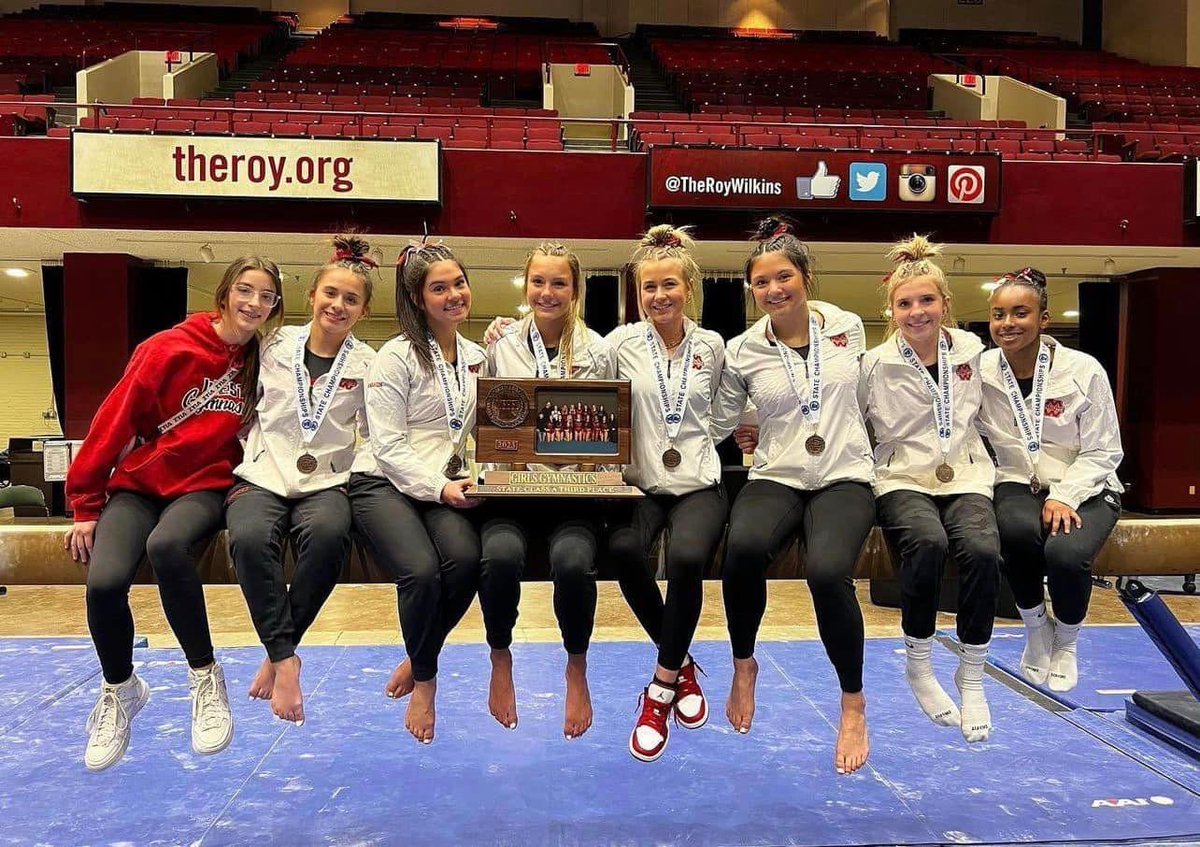 west_gymnastics's tweet photo. West Gymnasts take 3rd at STATE! Congratulations, ladies! Way to represent! #scarletpride https://t.co/ErPqE2HAsL
