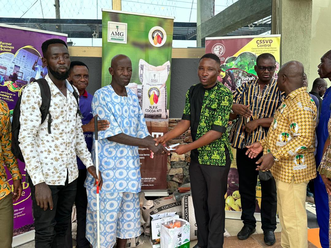 GhanaAmg's tweet photo. AMG partner with Cocobod to honour fifteen visually impaired cocoa farmers https://t.co/Np4qFWAKdY