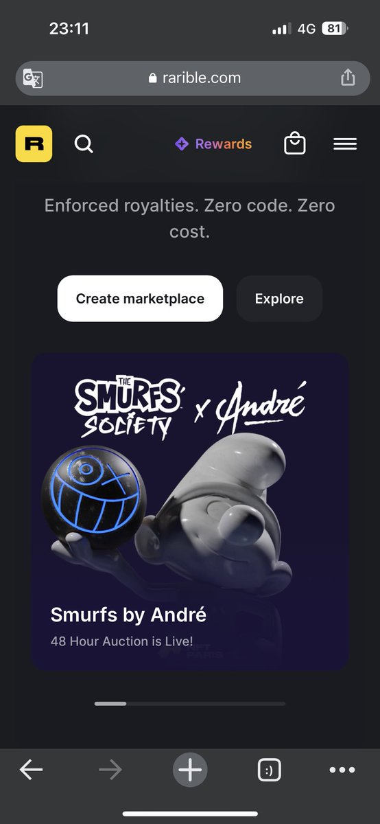 TheOneProjectBE's tweet photo. The auction is live! 17 hours left to get your hand on a gigantic smurf made from recycled material. #nftparis #theoneproject #3Dprinting https://t.co/j2Rrj3hGAB