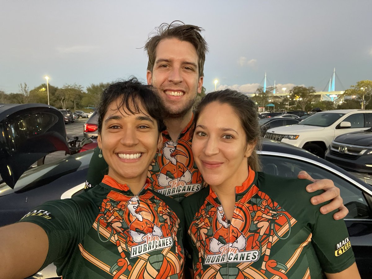 GDutcherMD's tweet photo. Shout out to my family &amp; friends in Miami, FL cycling today with @hurricanes_dcc for #DCCXIII #DolphinsChallengeCancer 
Proud of Team Reticulocyclers &amp; friends!!💚🧡🙌 🚲🚲🚲 https://t.co/DTGubftxqe