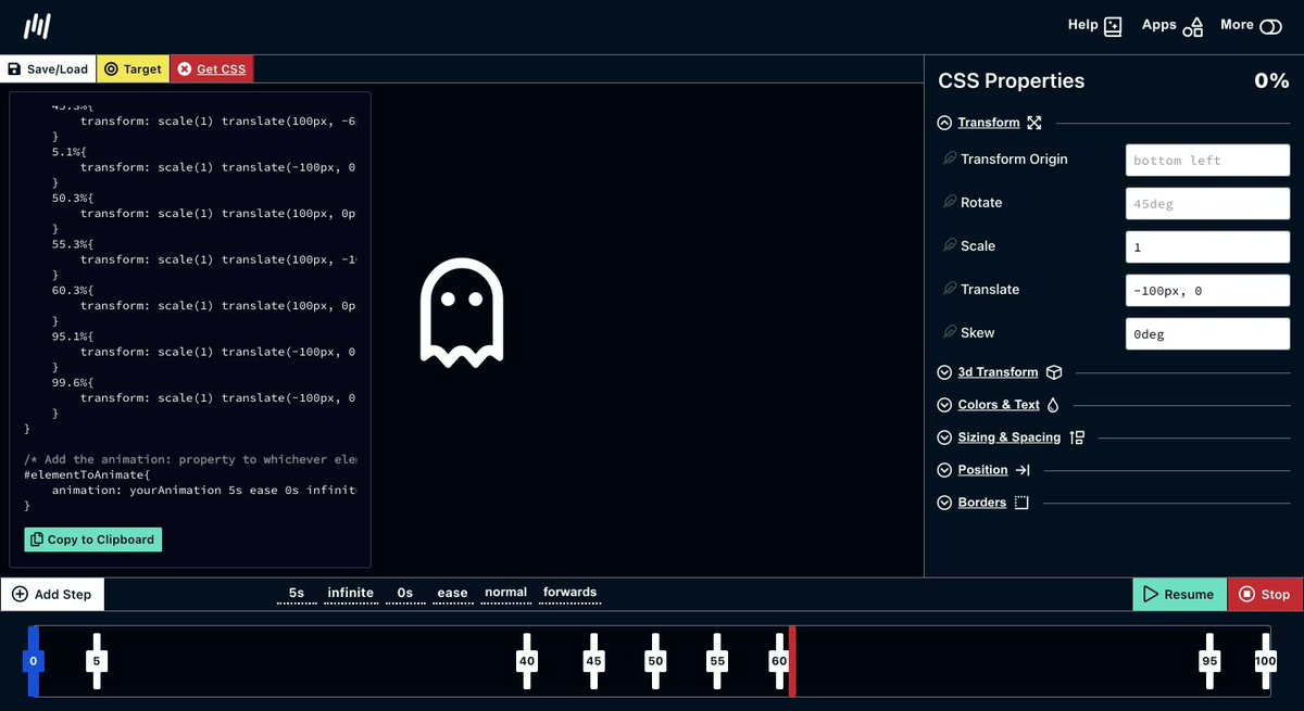 carmenansio's tweet photo. 🍭 ¿Queréis crear animaciones en CSS?

Keyframes es un editor con UI para crear visualmente animaciones CSS.

La interfaz gráfica genera el código CSS necesario para que podáis utilizar la animación en cualquier proyecto.

👉 https://t.co/dICuhw9Bew 👈 https://t.co/tDOBDQiAJI