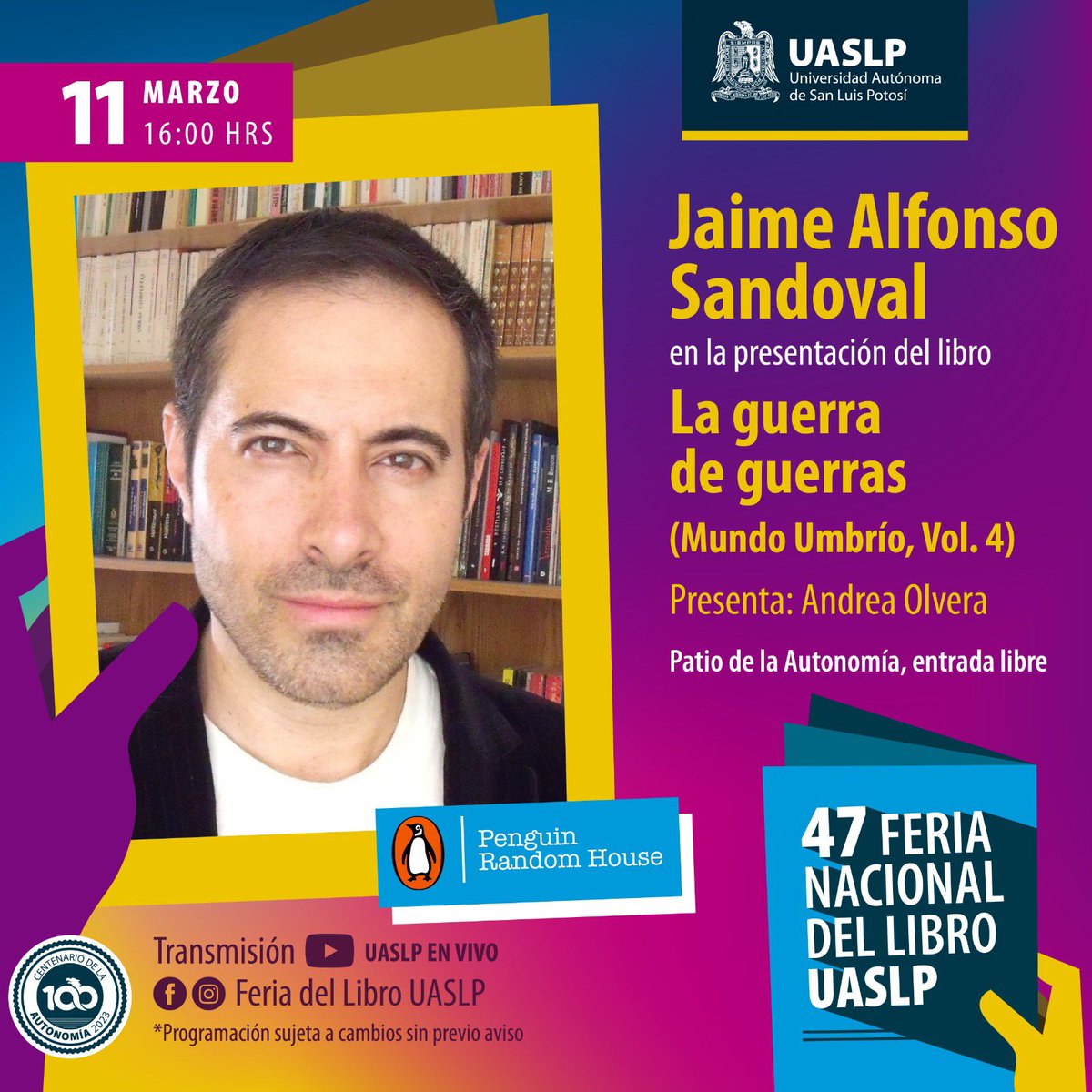 LibreriaUASLP's tweet photo. 💥¡ @jaimealfonsos !💥😎
Mundo umbrío en la 4️⃣7️⃣ Feria Nacional del Libro UASLP.
📖No te la pierdas la presentación.
🌐 Visita nuestra página: https://t.co/1TaQ1H6Icd
#47fnluaslp #FeriaNacionaldelLibro #FeriaDelLibroUASLP #UASLP 📚🦅 https://t.co/iuUzd6zI73