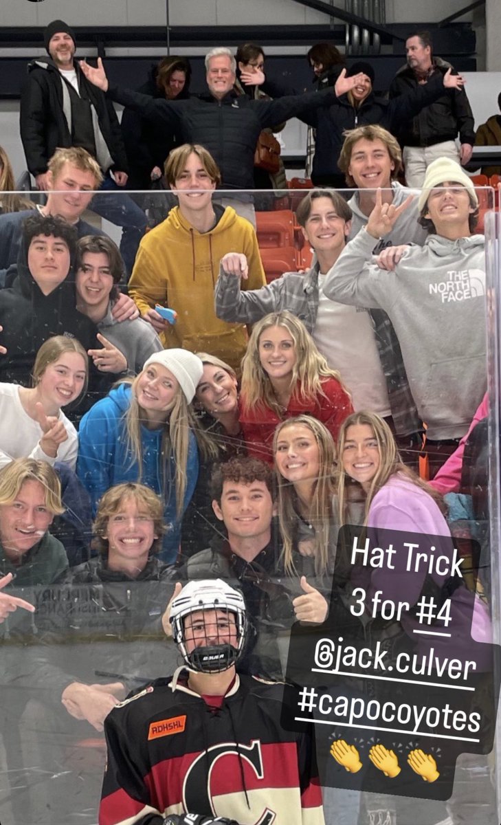 The land of multiple sport athletes! Our very own <a href="/JackCulver10/">Jack Culver</a> put up a hat trick in last night’s semi-final for the <a href="/CapoCoyotes/">Capo Coyotes</a> hockey team! Love seeing our football boys cheering him on. #WeAreCV 🐯🌴