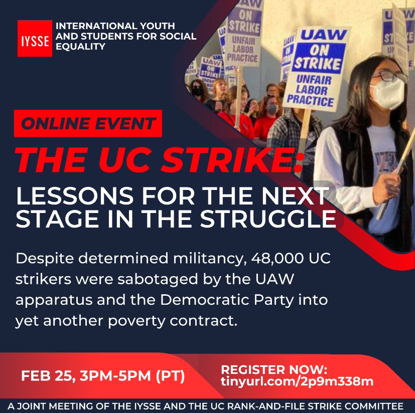 This is happening TODAY at 3pm PT! 
Join the discussion! 
#FairUCnow #UCstrike #UAWonstrike #tugsastrike

For more details and to register:
tinyurl.com/2p9m338m