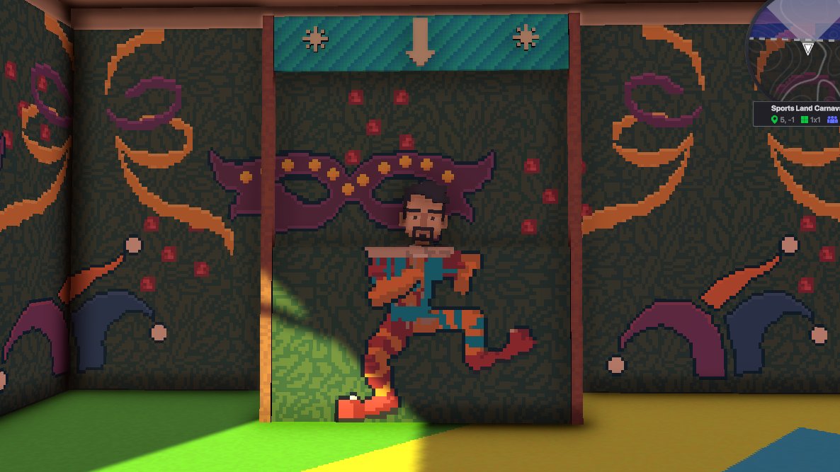 JahyoukP's tweet photo. @TheSandboxGame @hermitcrabgame Celebrating the Carnival in the SportsLand experience by @hermitcrabgame ! 🥳 https://t.co/itAJ46IpGJ