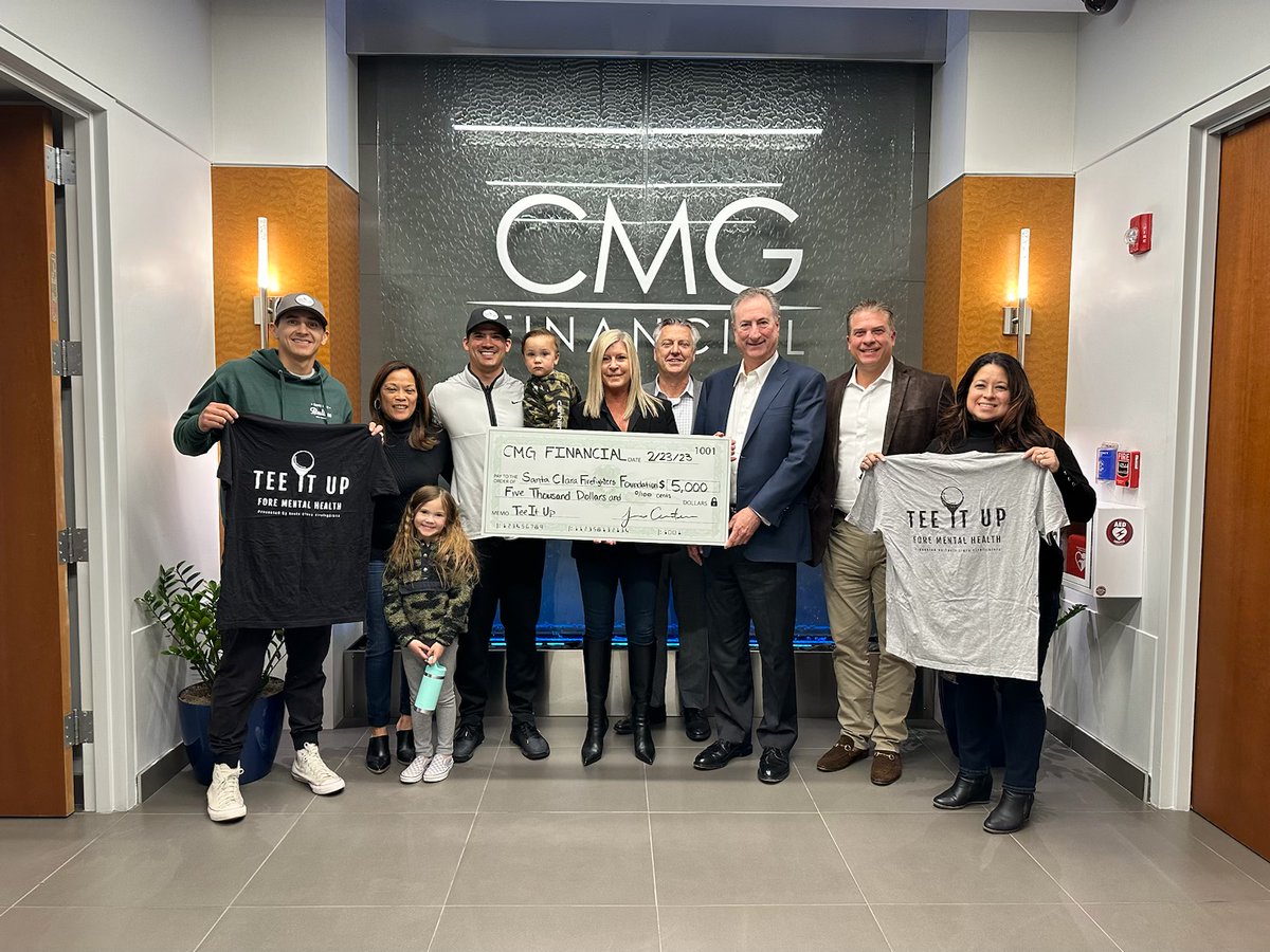 SNCFire's tweet photo. CMG CARES🤗: Thanks to CMG Financial (San Ramon) fore sponsoring our March 10 golf tourney.
⛳️ Access to mental health resources fore first responders is possible thru your generosity.

Sponsor/donate: https://t.co/ytO0IcXAJu

#TeeItUpForeMentalHealth #SantaClaraCityFireFighters https://t.co/RRe5JVTx4N