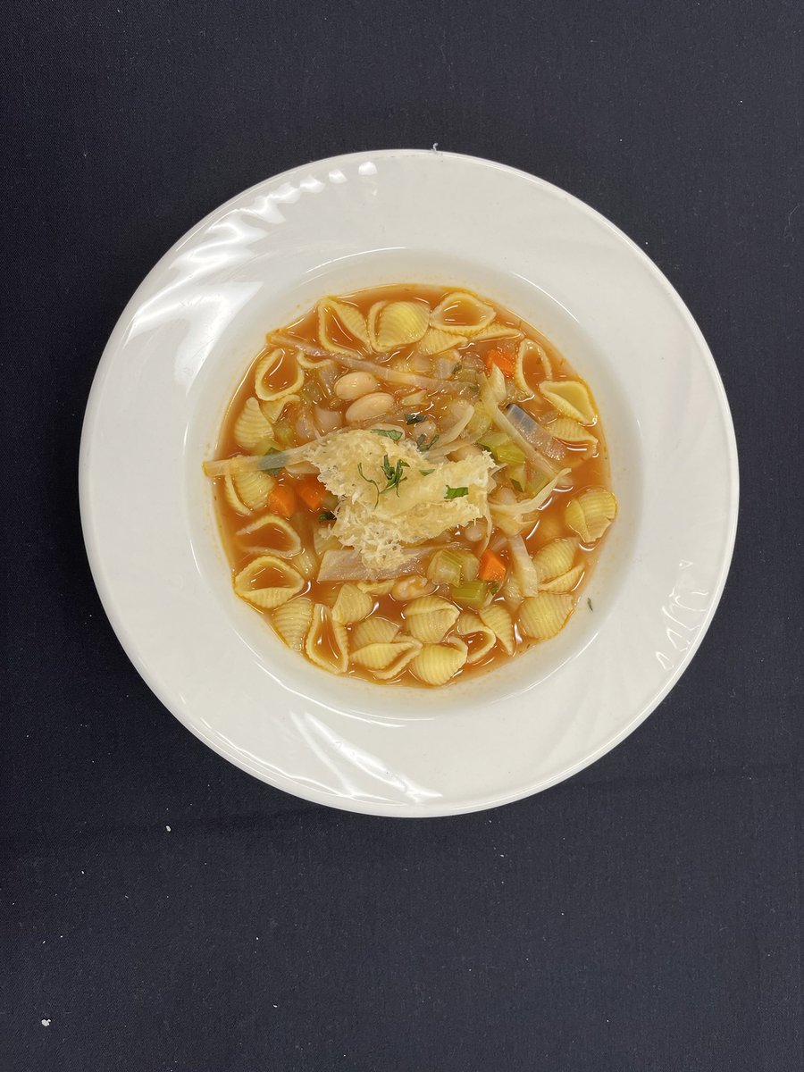 HSCCYeg's tweet photo. Minestrone Soup by teams 13, 14, 15 &amp; 17 have been served! Stay tuned for the main course.🍽️ #hsccyeg #culinary #culinaryarts https://t.co/CVOHajUapJ
