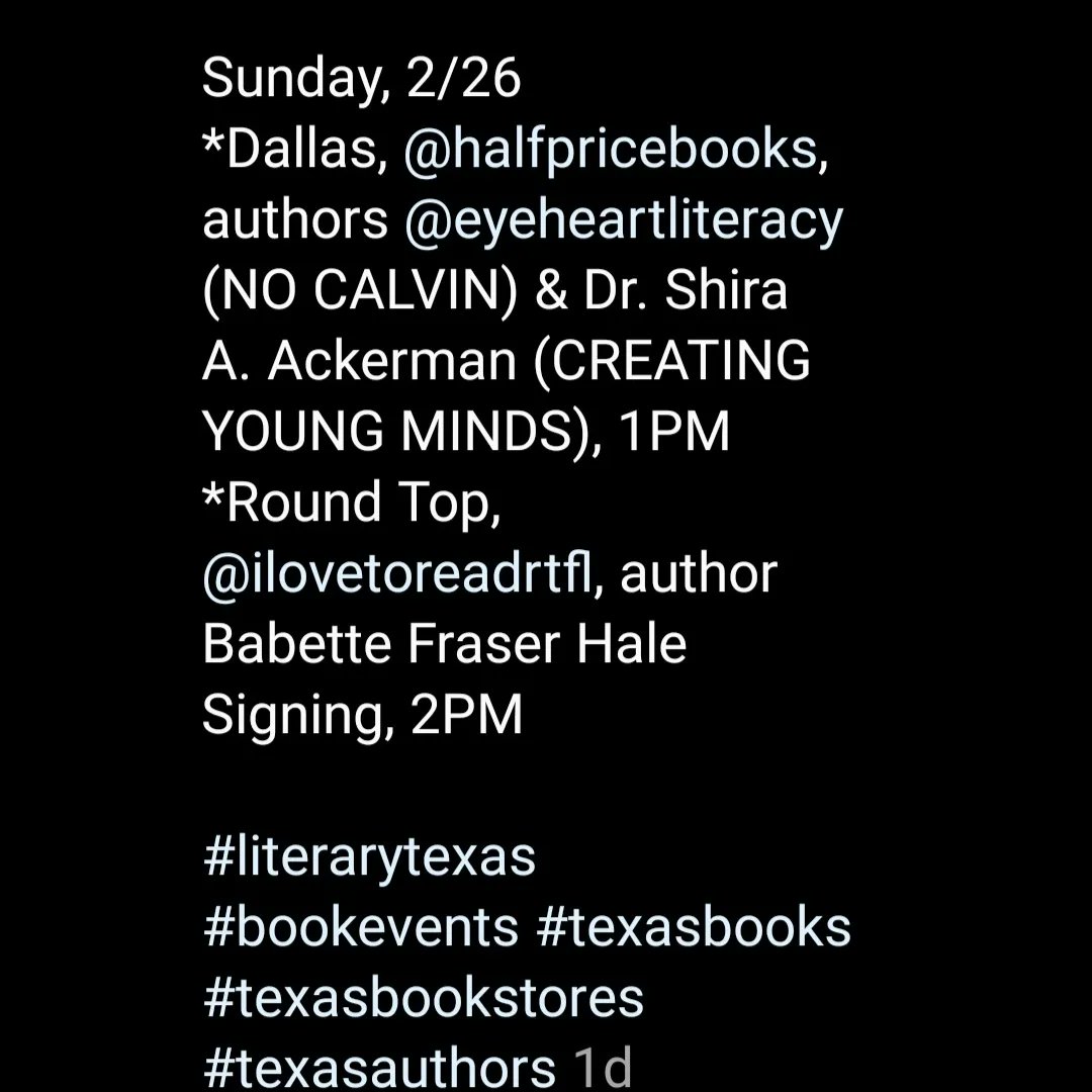 Thank you to @lonestarlit for sharing and @halfpricebooks for hosting authors. #texasauthors #literacyevent #texasauthors #halfpricebooks #texasbooks #texasbookstores #texasauthors #literarytexas #queenofkidslit