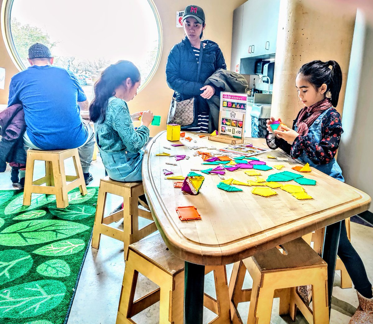 ishtarviveka's tweet photo. Geometiles were an absolute hit at the @MathHappensOrg and @cyfemat exhibit today! I am looking forward to expanding this station in the following weeks. https://t.co/SxwO4AAyBg