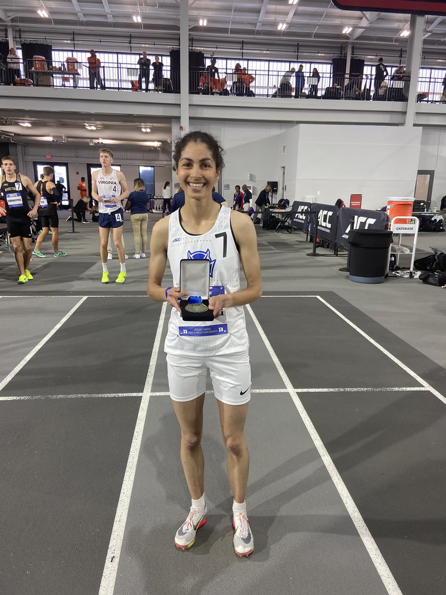 angreckart's tweet photo. ACC Track MVP for Amina Maatoug.

-Anchored ACC Championship DMR in an ACC, Meet, Facility and school record 10:49.87 
-3rd in the 800 in a PR of 2:03.45
-2nd in the 3k in 9:01.64

A selfless competitor who fought hard for the team. So incredibly proud of her. 

#HereComesDuke https://t.co/Jmi6wpCYxF