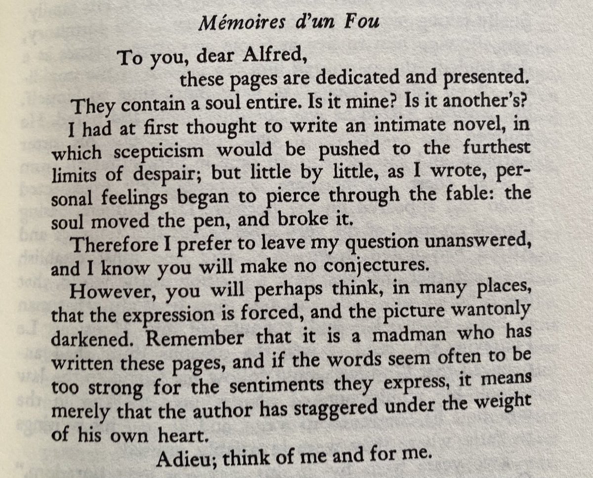 Flaubert inscribing a book for a single reader, his friend Alfred Le Poittevin.