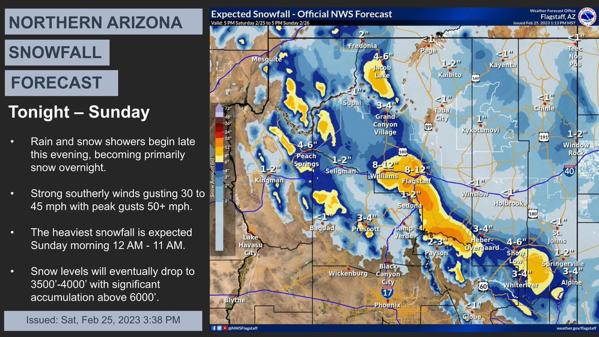 NWS Flagstaff on Twitter "A Winter Storm Warning has been issued for