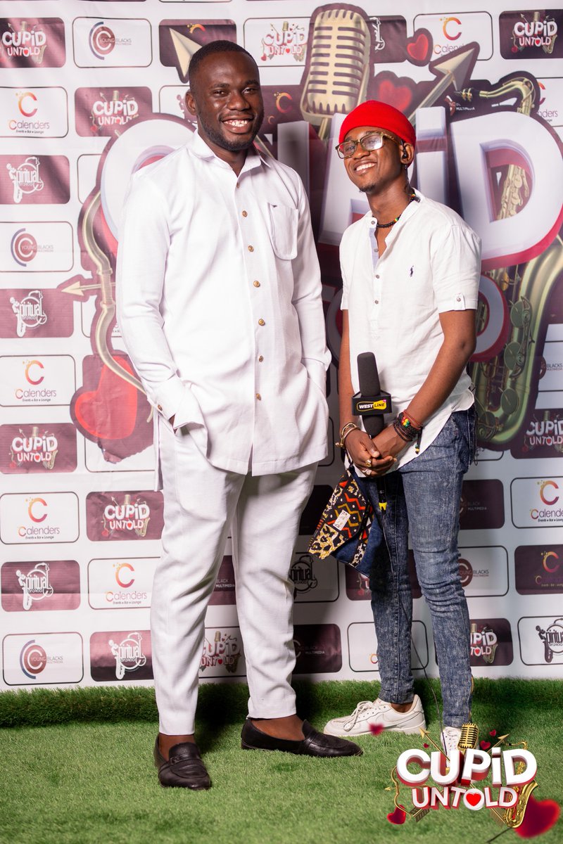CupidUntold's tweet photo. When spoken word master meet the guy with the vibes! @moboahene vs @quorby_spencer. 

It was a night of love, poetry, music &amp; rap with your favourite people. 
😍💘🥳🎷🎸🎙️🎼 

#CupidUntold 
#CupidUntold4
#happyvalentinesday❤️ 
#Takoradi https://t.co/TF1yhJAFF7