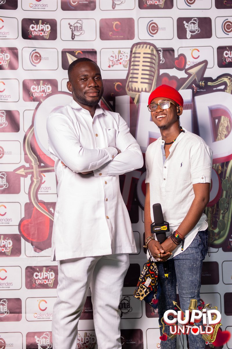 CupidUntold's tweet photo. When spoken word master meet the guy with the vibes! @moboahene vs @quorby_spencer. 

It was a night of love, poetry, music &amp; rap with your favourite people. 
😍💘🥳🎷🎸🎙️🎼 

#CupidUntold 
#CupidUntold4
#happyvalentinesday❤️ 
#Takoradi https://t.co/TF1yhJAFF7