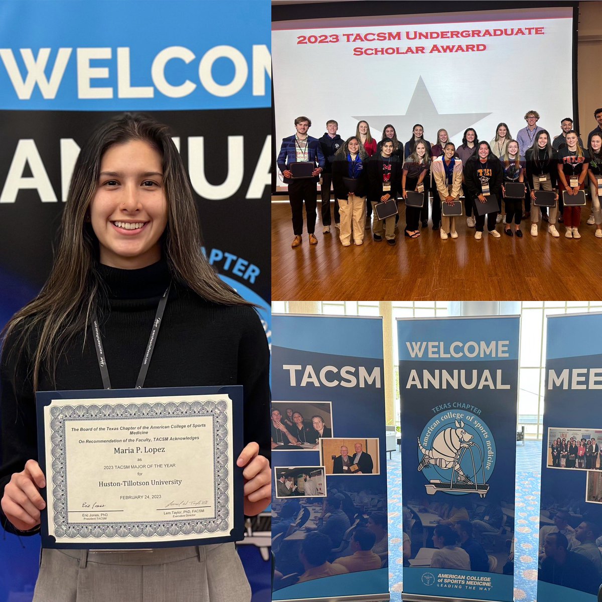 HTKinesiology's tweet photo. Congratulations to HT’s junior kinesiology major and WEB DuBois Scholar, Maria P. López, for being a receipt of the 2023 Texas ACSM Scholars Award! https://t.co/RAQdmFvkP6