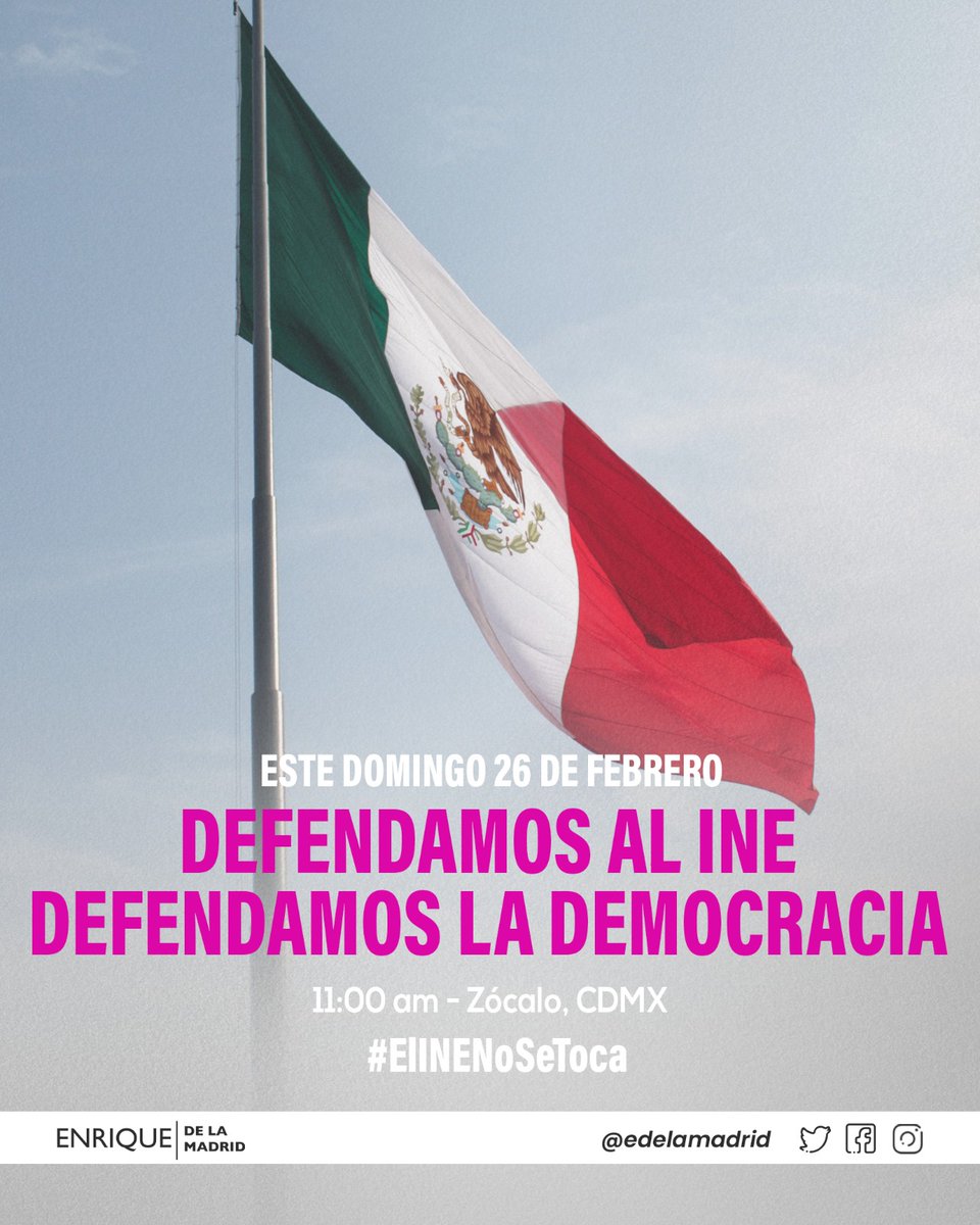 Este domingo 26 de febrero defendamos la democracia y al <a href="/INEMexico/">@INEMexico</a>. #ElINENoSeToca