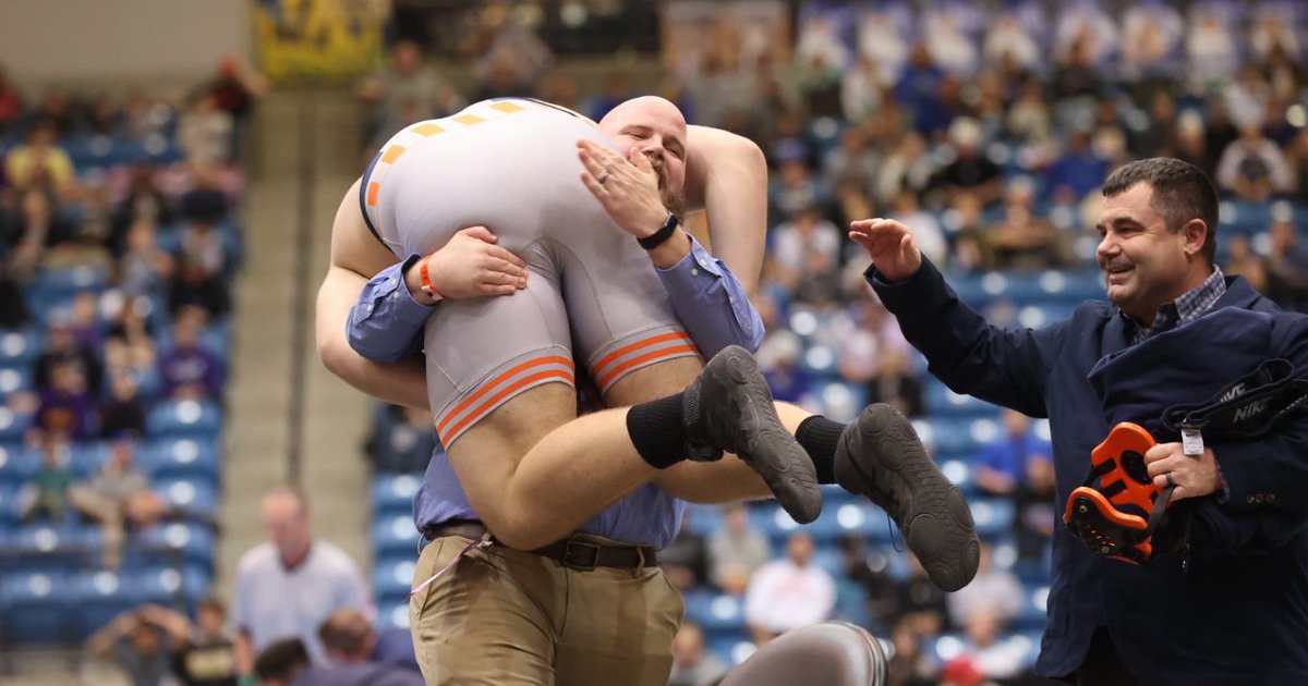 285 — Brett Carroll, Olathe East (49-1) defeats Sebastian Lopez, Garden City (37-4) by pin

Carroll gets revenge for last year’s state final loss to Lopez. These big boys are just juniors, so could see this epic matchup again in 12 months