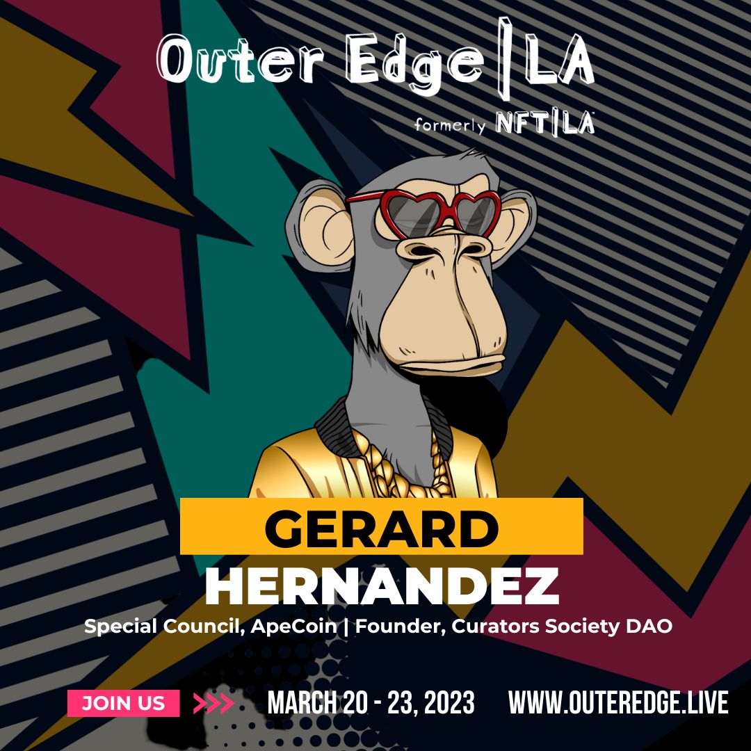 TheEdgeofShow's tweet photo. Featured #OuterEdge2023 speaker @BoredApeG is Special Council at @ApeCoin and Founder of @CuratorsSociety DAO.

Curators Society is building the Louvre of #NFTs by building a massive blue chip #NFT vault for the benefit of our #community. https://t.co/7fhGI5fOKB