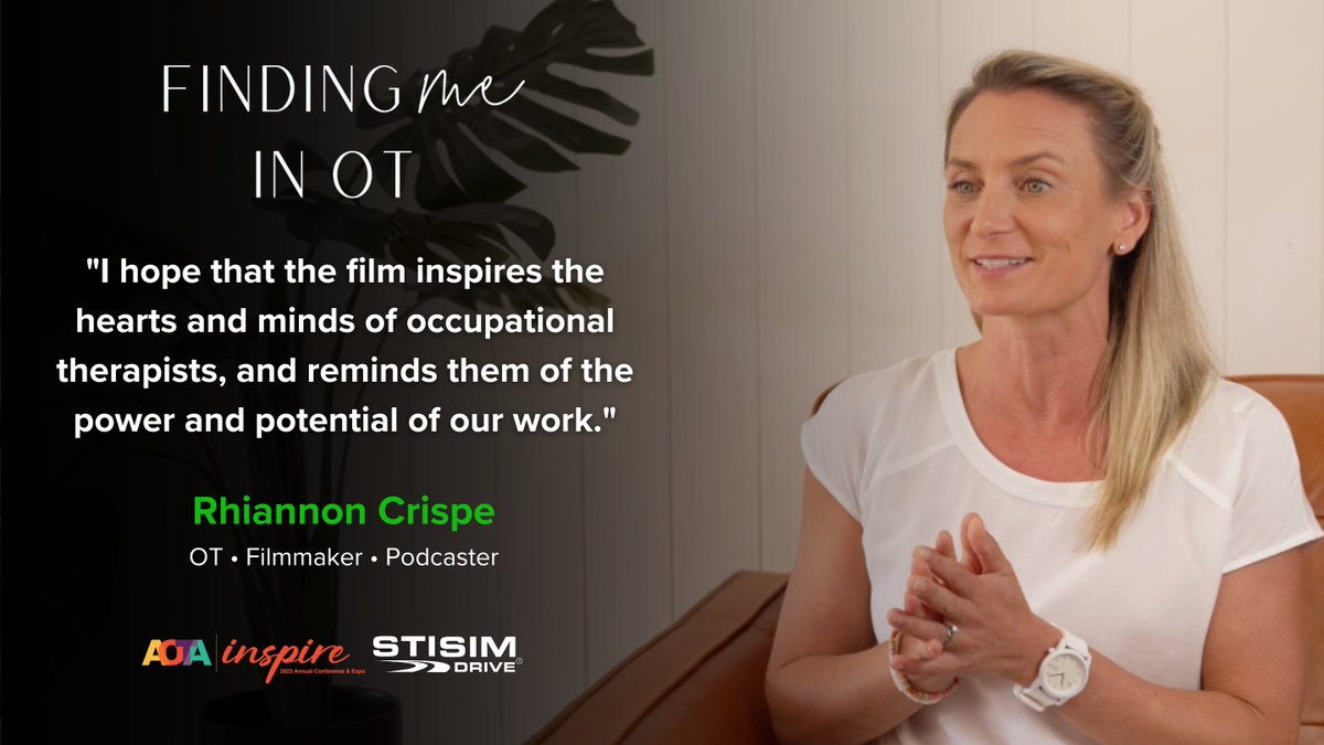 If you're attending @AOTAInc's #Inspire23, be sure to come to the world premiere of the film being praised by #OccupationalTherapists around the world - FINDING ME IN OT.  #OccupationalTherapy