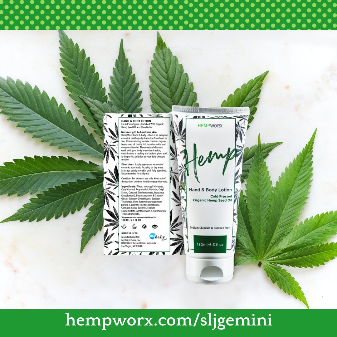 CBD HAND AND BODY LOTION | hempworx.com/sljgemini

Nourish your skin with organic cold pressed hemp seed oil, rich in vitamins + amino acids. Use daily for best results.

#CBDLotion #CBD #CBDHealth #Hemp #CBDProducts #CBDSkincare #HempOil #CBDTopicals #Beauty #CBDShop #Hempworx