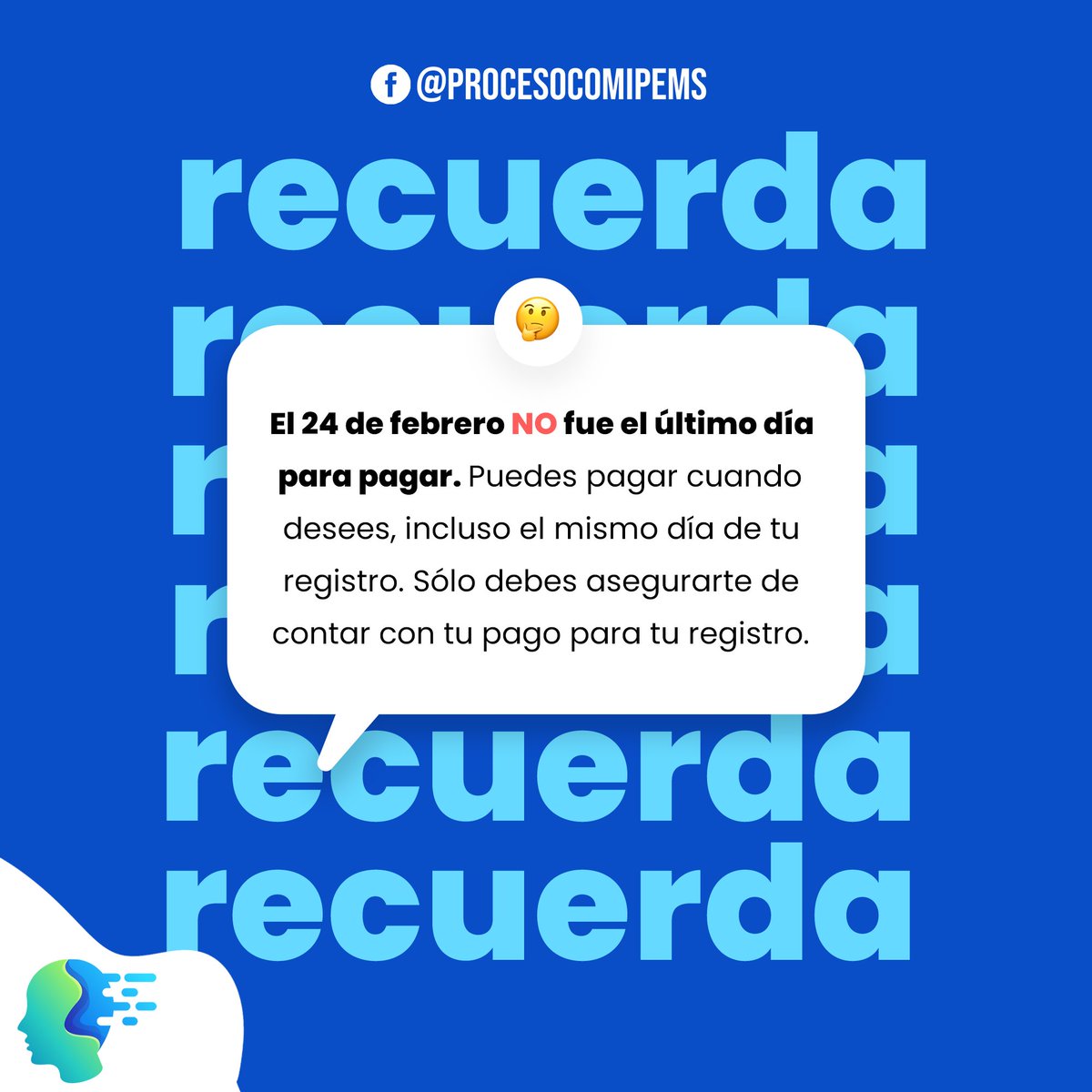 COMIPEMSOFICIAL's tweet image. Recuerda: el único requisito es que para el momento de tu registro, ya hayas realizado tu pago.