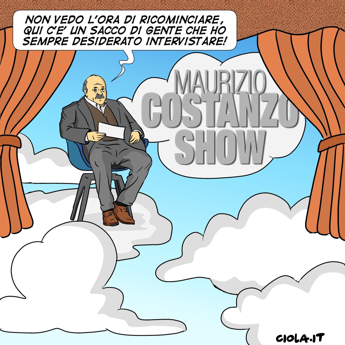 Angelo_Ciola's tweet image. #MaurizioCostanzo, #vignetta, #CiaoMaurizio