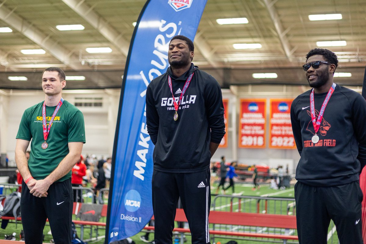 Cordell TInch breaks his own Pitt State record as well as the MIAA meet record in winning the high jump (7'3.5"). <a href="/GorillasTrack/">Pitt State Track & Field</a> <a href="/TheMIAA/">The MIAA</a>