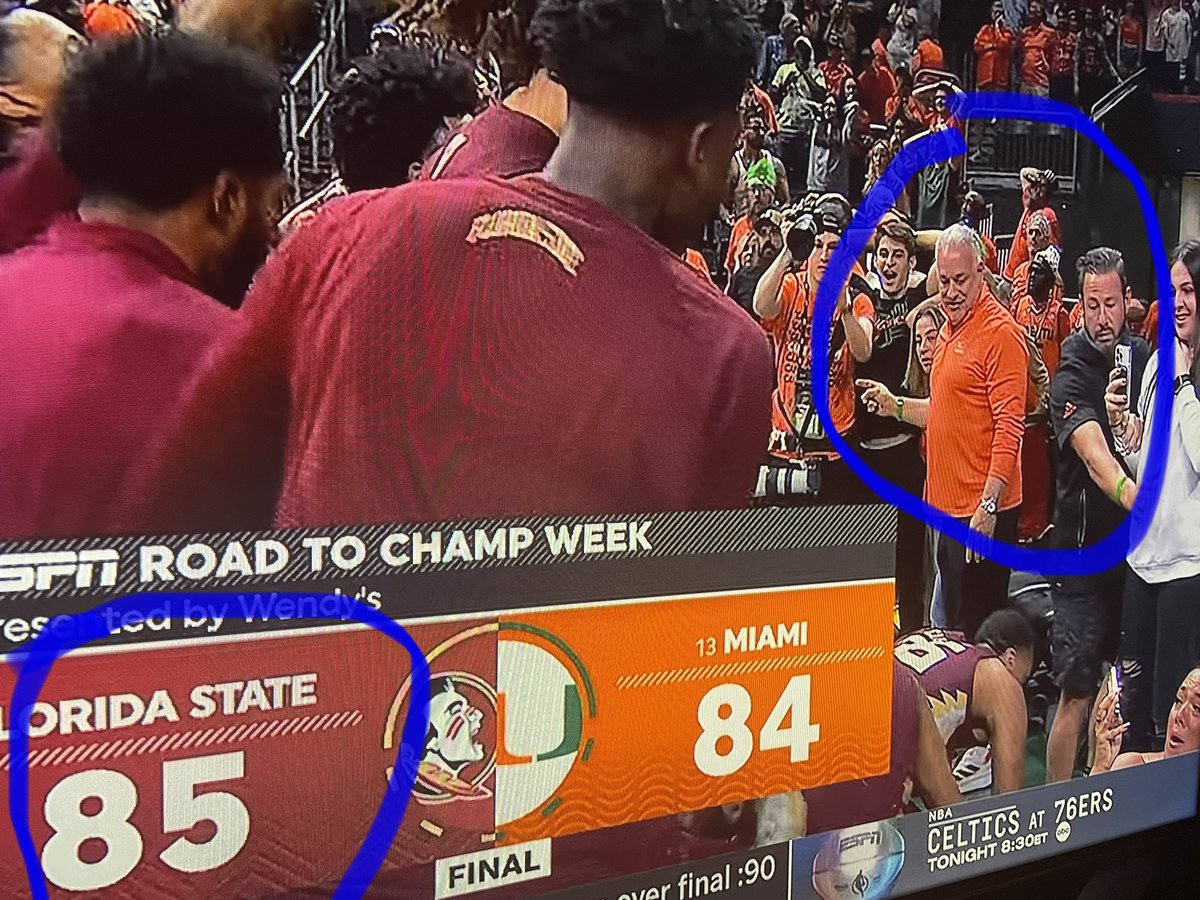 Spear_head5's tweet photo. @JohnHRuiz @OldTakesExposed Don’t go home mad John, just know the Noles run Miami…on the court and the rented field… https://t.co/cyqlqVaeMn