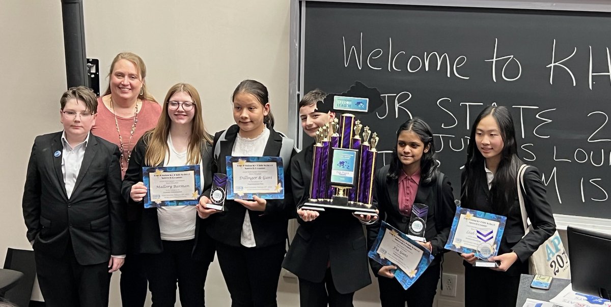 Congrats, BGJHS Forensics! 7th place Team in the KHSSL Jr. State Tourney at UK today. Fia Gani-3rd Improv Duo, Semi-finals Extemp &amp; OO; Bella Dillinger-3rd Improv Duo; Leah Chen-3rd Broadcasting; Mallory Berman-Semi-finals DI. Also: Tim W, Pearson A, &amp; Charlie B <a href="/BGJHS/">Bowling Green Jr. High School</a> <a href="/BGISD/">Bowling Green Independent Schools</a>
